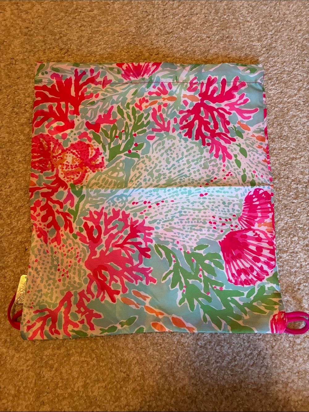 NWOT Lilly Pulitzer Coral Cay drawstring backpack